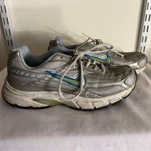 Nike Initiator Metallic Silver Blue Running Shoes Sneakers Womens Size 8